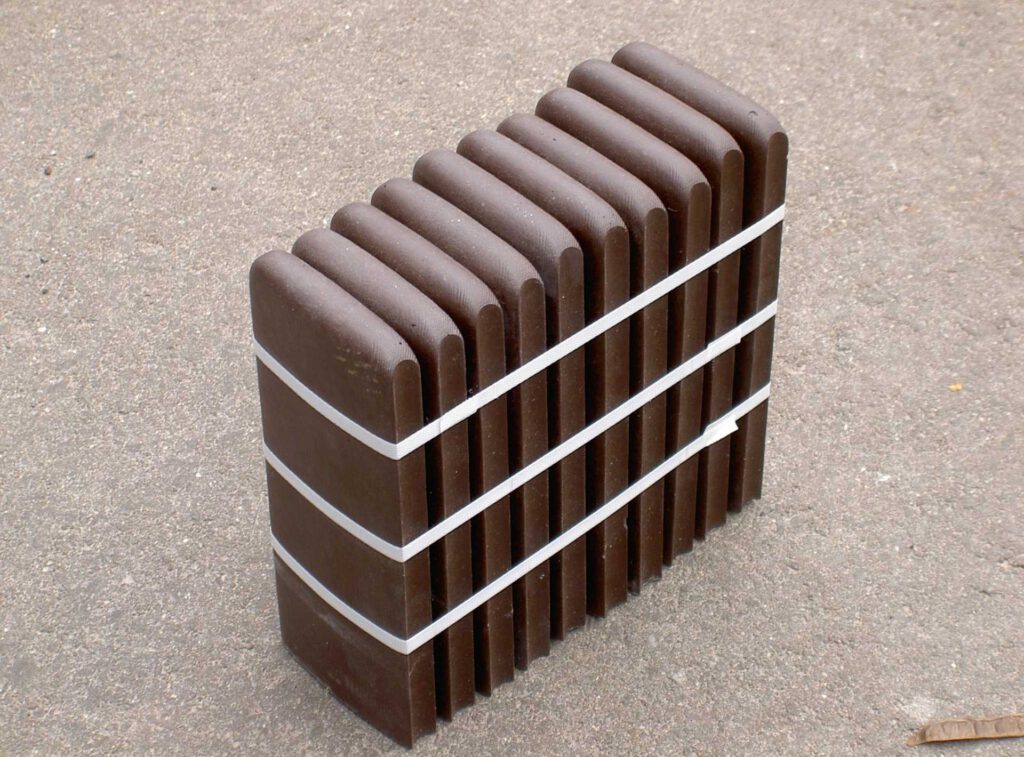 Palisaden aus Polymerbeton mit Holzstruktur braun Verpackungseinheit 10 Stück